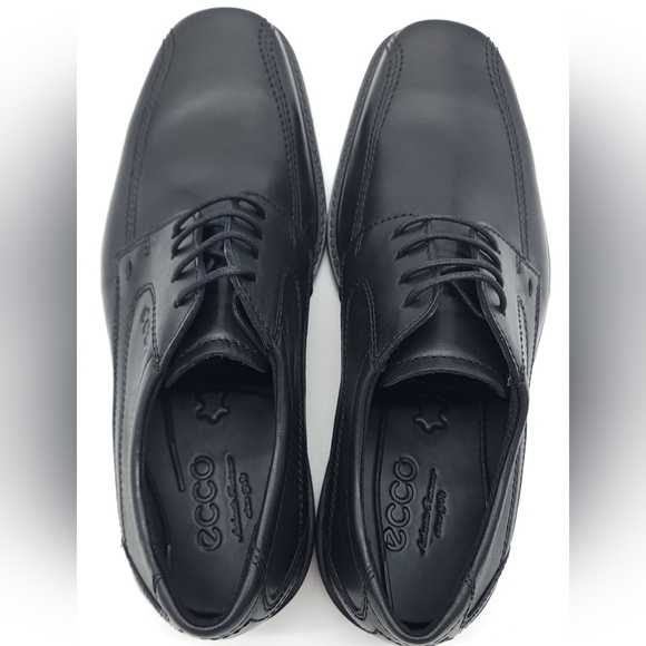 ECCO Men\'s New Jersey Lace-Up Dress Shoes Black Leather 51514 Size 6-6.5 EU 40